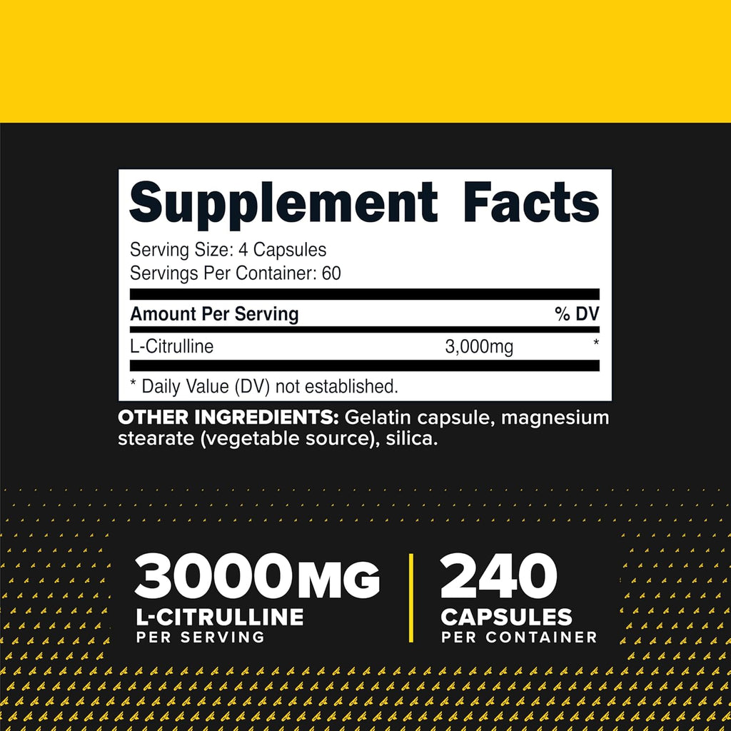 Primaforce L-Citrulline 3000mg, 240 Cápsulas, 60 Porciones