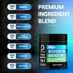 DEDICAD NAD+ Suplemento con Resveratrol, Quercetina, Berberina, Fisetina, TMG y Semilla de Uva - 60 Cápsulas