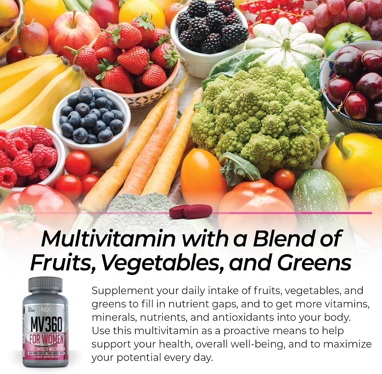 Women's Nutrition MV360 Multivitamínico Completo 5-en-1 - 60 Comprimidos
