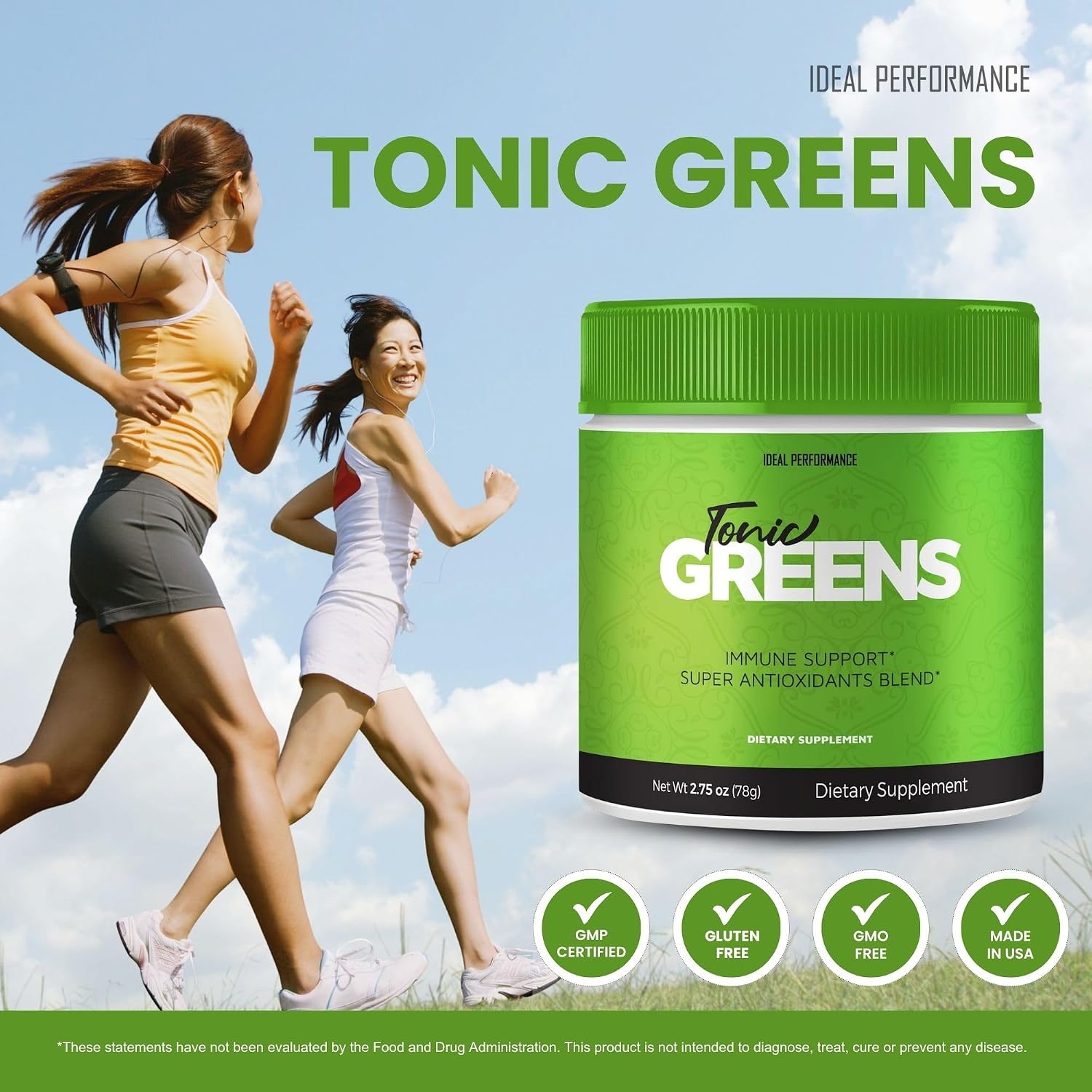 Tonic Greens Powder Vitamin Supplement Advanced Formula - Natural Green Blend Energy Supplement with BCAA (5 Pack)