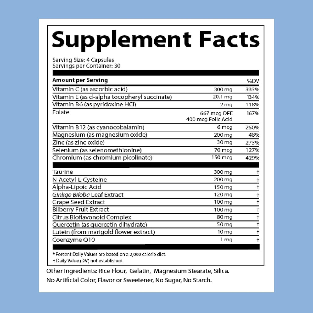 Doctor's Advantage CN2 Suplemento - 120 Cápsulas, 30 Días | Ginkgo Biloba+ y Taurina con Antioxidantes para el Flujo Sanguíneo Ocular y Presión Ocular Saludable