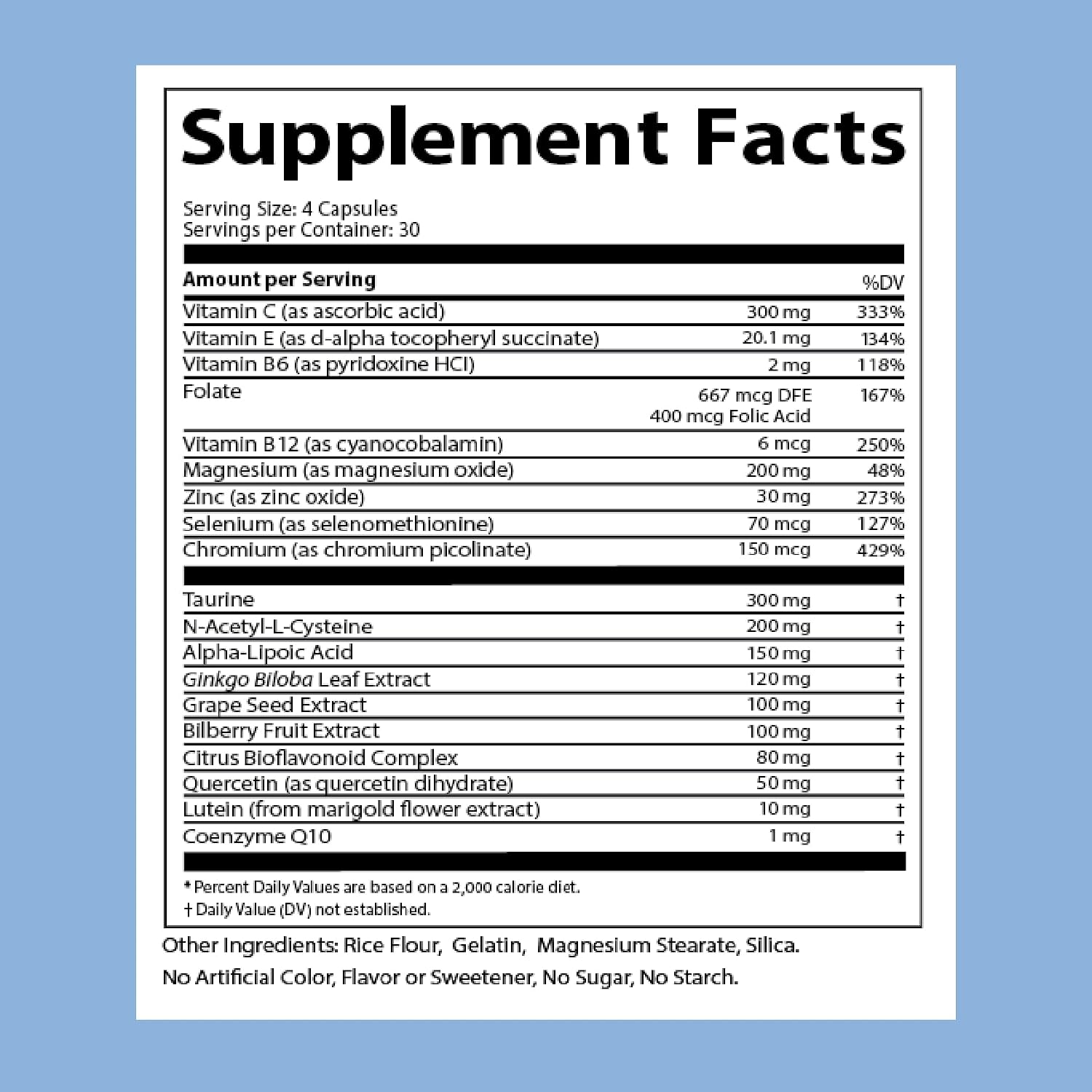 Doctor's Advantage CN2 Suplemento - 120 Cápsulas, 30 Días | Ginkgo Biloba+ y Taurina con Antioxidantes para el Flujo Sanguíneo Ocular y Presión Ocular Saludable
