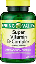 Convergence Spring Valley Complejo B Súper Vitaminas B, 250 comprimidos