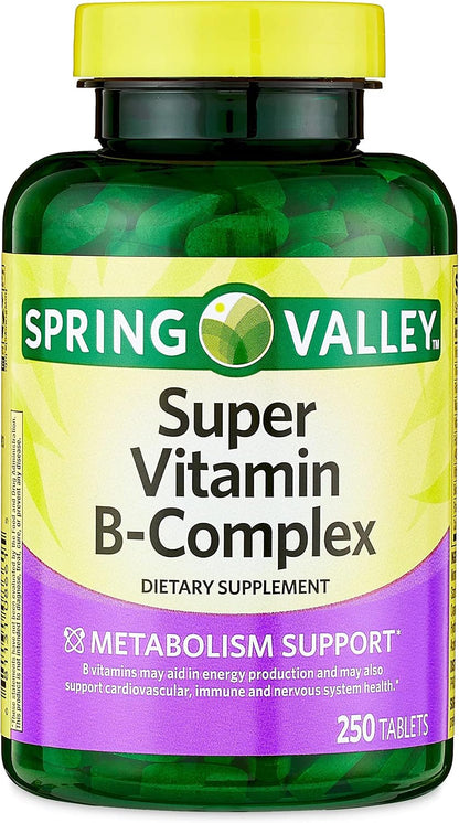 Convergence Spring Valley Complejo B Súper Vitaminas B, 250 comprimidos – Image 1