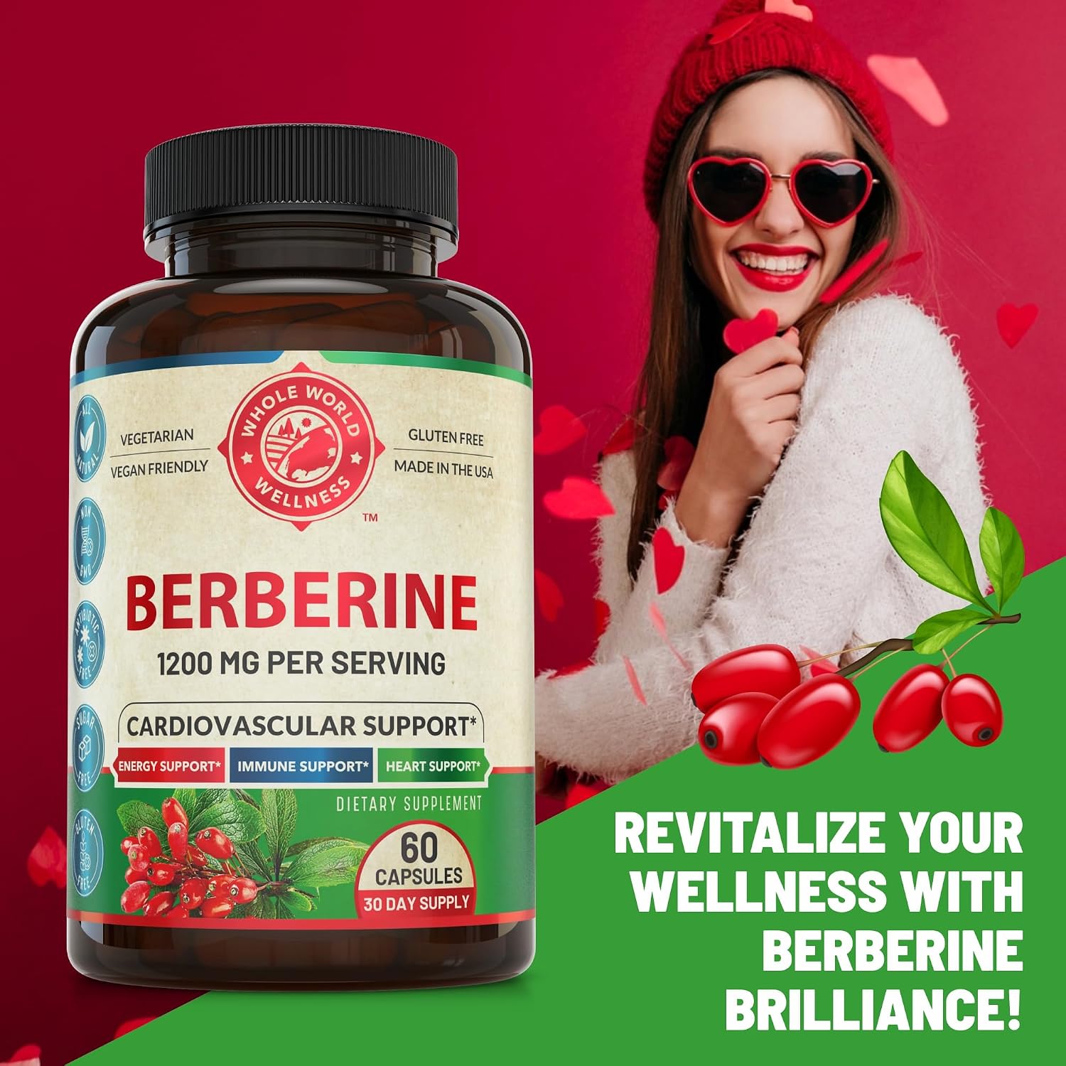 Whole World Wellness Berberina 1200 mg - 60 Cápsulas