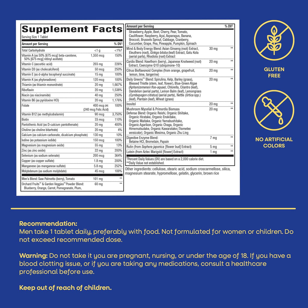 Nature's Way Alive! Multivitamínico Ultra Potente para Hombres 50+