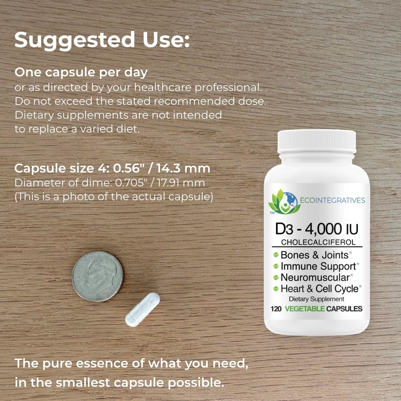 EcoIntegratives D3 4000 UI (Colecalciferol) – 120 Cápsulas Vegetales