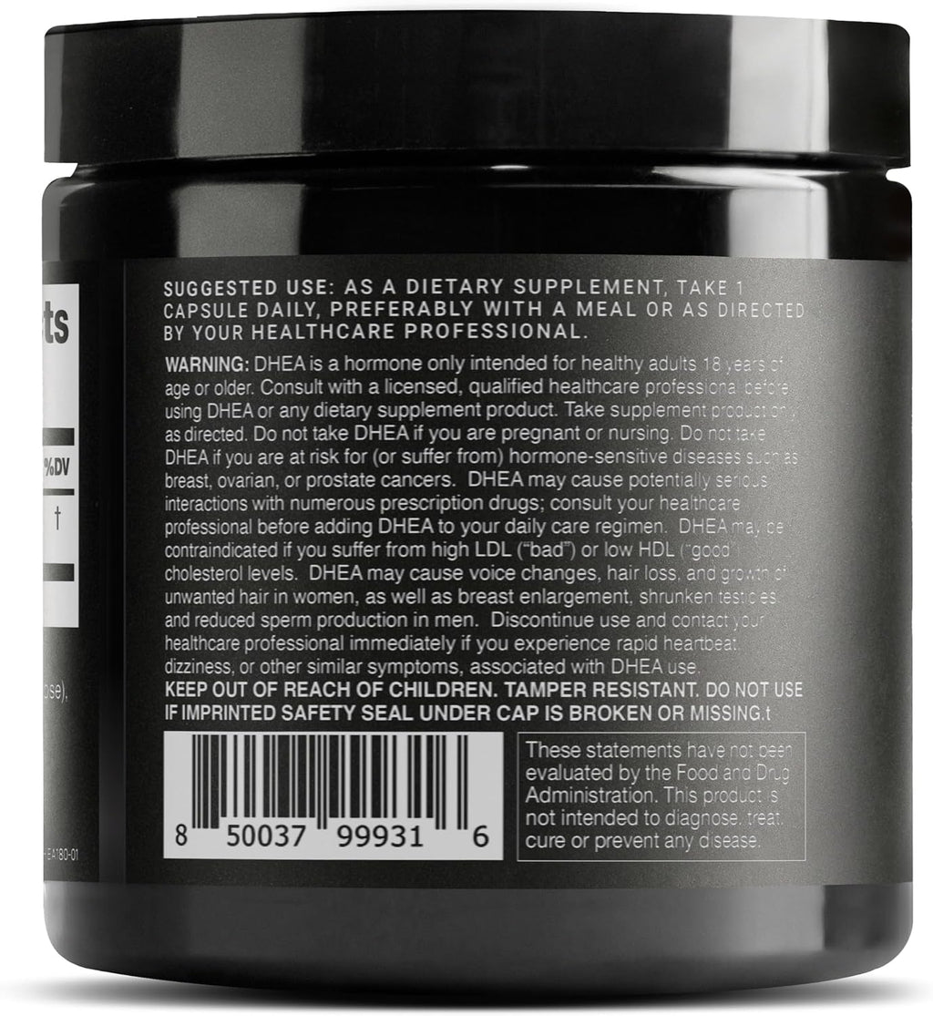 Toniiq DHEA 25mg - Suplemento de DHEA de Alta Pureza (99%+) - 180 Cápsulas