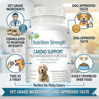 Nutrition Strength Cardio Support for Dogs with Antioxidants, L-Carnitine, L-Taurine, Coenzyme Q10 and Vitamin E, 120 Chewable Tablets