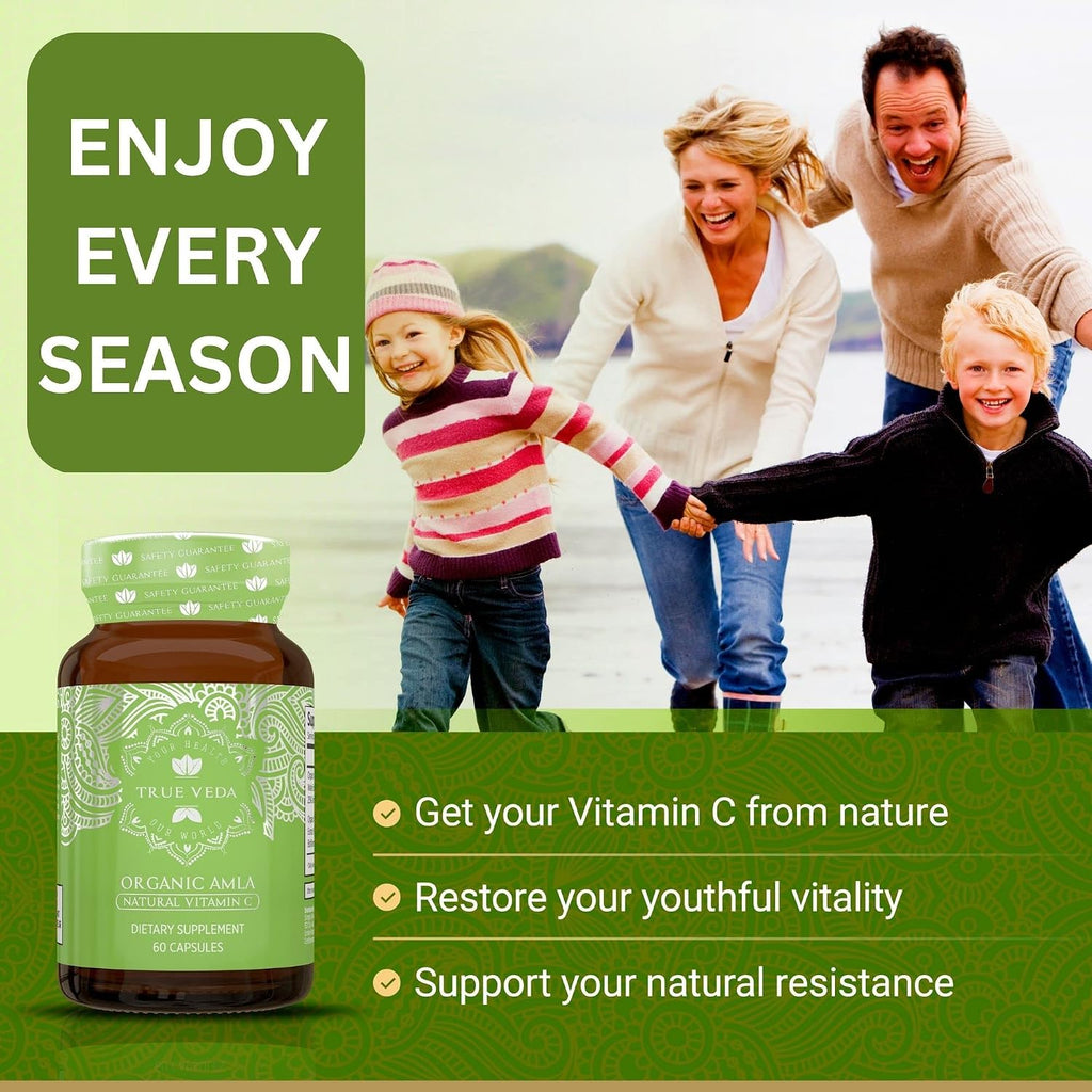 True Veda Organic Amla Capsules - Natural Vitamin C from Indian Gooseberry