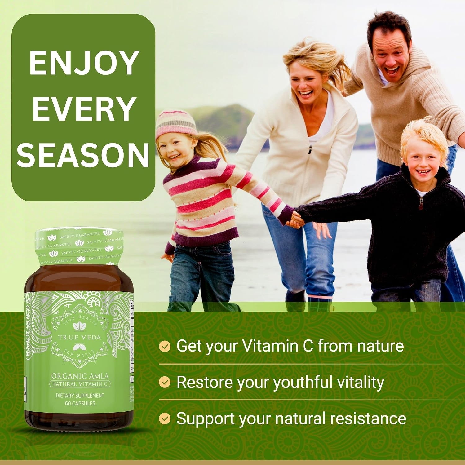 True Veda Organic Amla Capsules - Natural Vitamin C from Indian Gooseberry