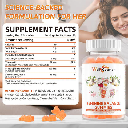 Wellcatcher Gominolas Premium de Equilibrio – Polvo de piña hawaiana natural : Aporta enzimas digestivas y un – Image 2