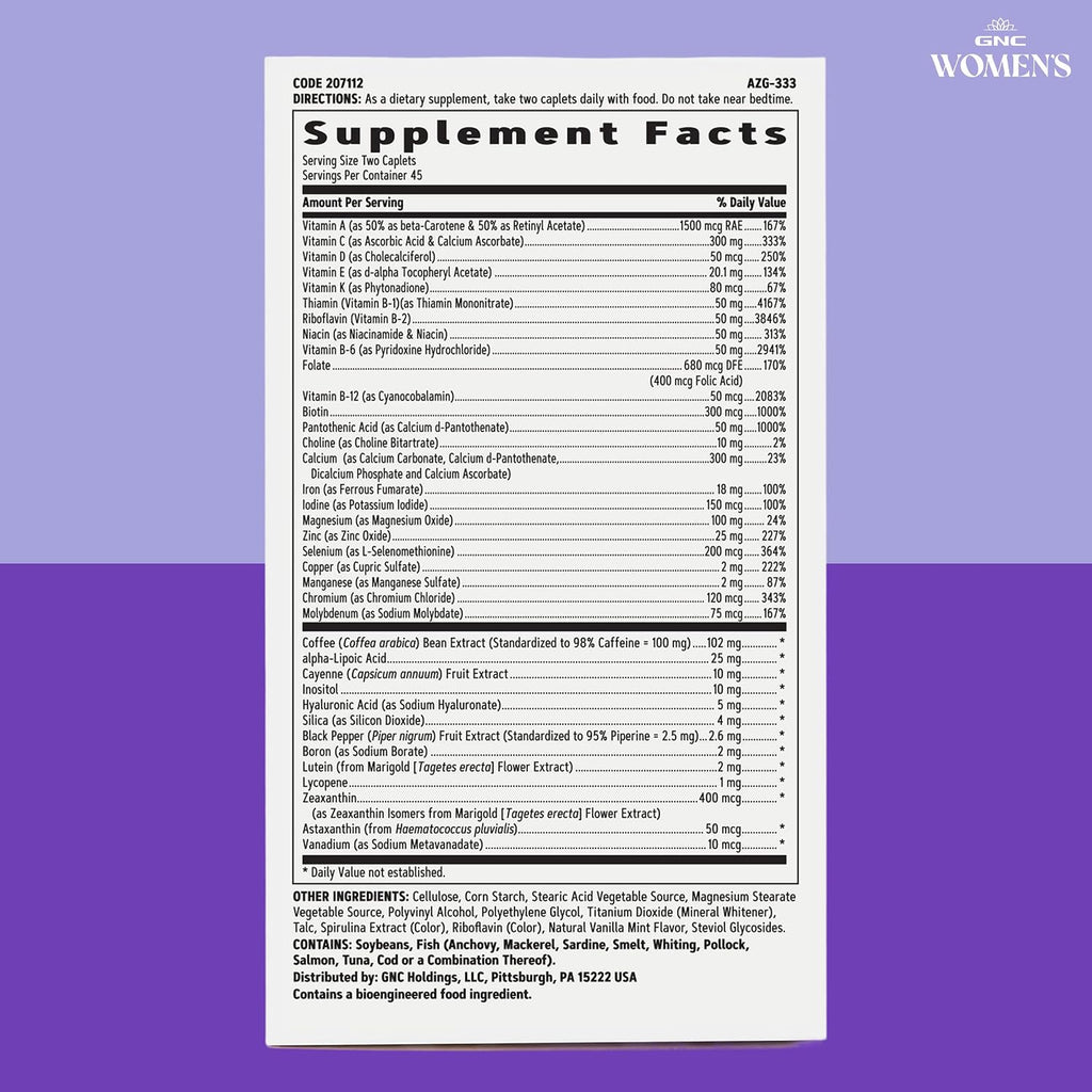 GNC Women's Energy and Metabolism Multivitamin - 90 Caplets