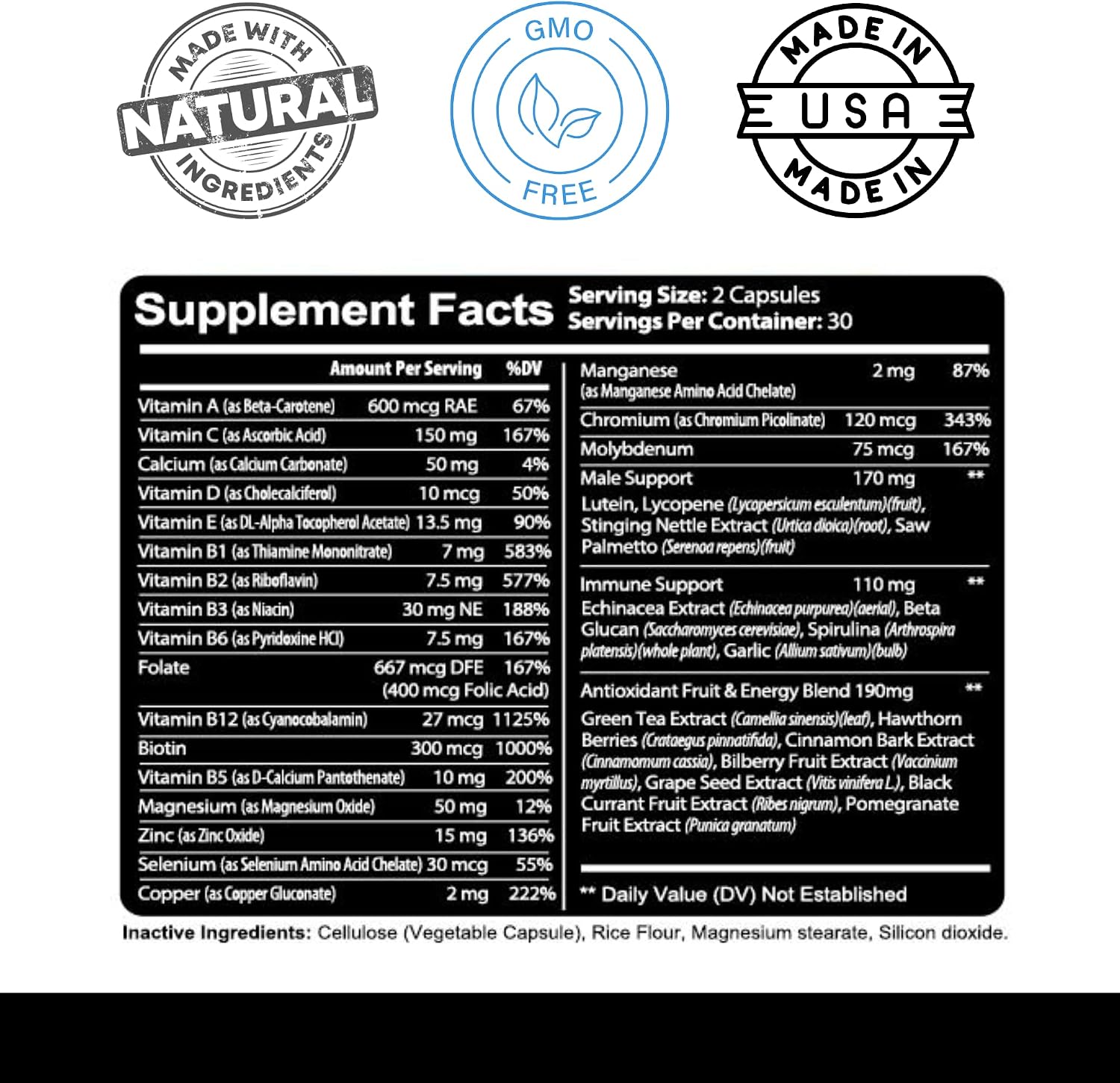 Kaya Naturals Multivitamínico para Hombres - Multivitamínico Prostático - Suplemento Diario de Multiminerales - 60 Cápsulas Veganas