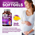 Built by Nature Vitaminas Prenatales para Mujeres, 240 Cápsulas Blandas