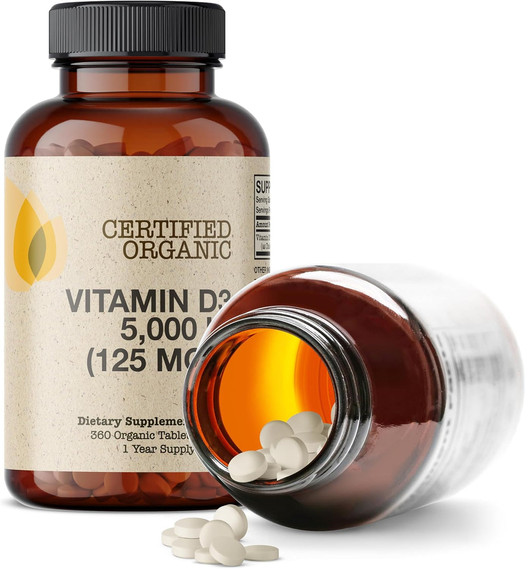 Futurebiotics Vitamin D3 5,000 IU (125 mcg) Orgánica Certificada USDA - 360 Comprimidos