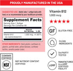 NatureWise Vitamina B12 1000 mcg - Complemento Alimenticio para el Metabolismo Energético y la Salud del Sistema Nervioso - 60 Cápsulas Blandas