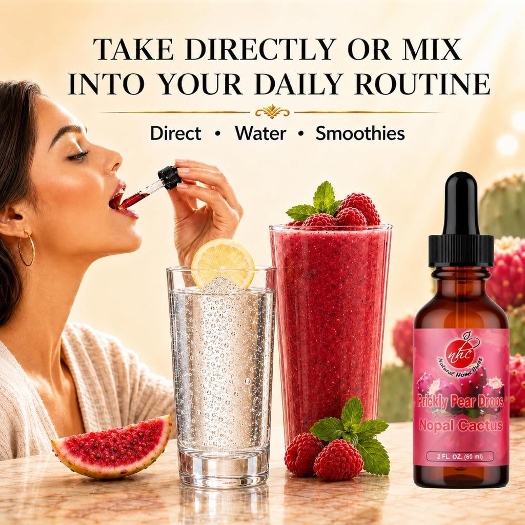 Natural Home Cures Gotas de Cactus Nopal con Vitamina B12, Concentrado de Fruta de Cactus, Suplemento Líquido con Betalaínas y Nutrientes Vegetales, 3 Botellas, 180 Porciones, 60 ml cada una