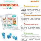 Vemedim Probisol Pets, Polvo Probiótico para Perros y Gatos, 30 Sobres de 150g