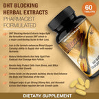 HAIROGAIN DHT Blocker - Biotina 10000 mcg, Colágeno y Vitaminas para el Cabello (60 Comprimidos)