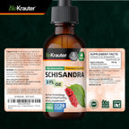 BIO KRAUTER Schisandra para la calma y la relajación - Complemento alimenticio vegano - Extracto líquido de baya de Schisandra 60 ml - 650 mg por ración, 28 días