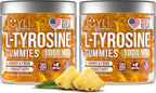 JOYLI L-Tirosina Gominolas 1000mg - Pack de 2 - Suplemento Vegano Sin Azúcar para Concentración y Bienestar