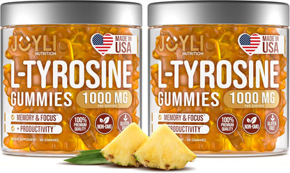JOYLI L-Tirosina Gominolas 1000mg - Pack de 2 - Suplemento Vegano Sin Azúcar para Concentración y Bienestar – Image 1