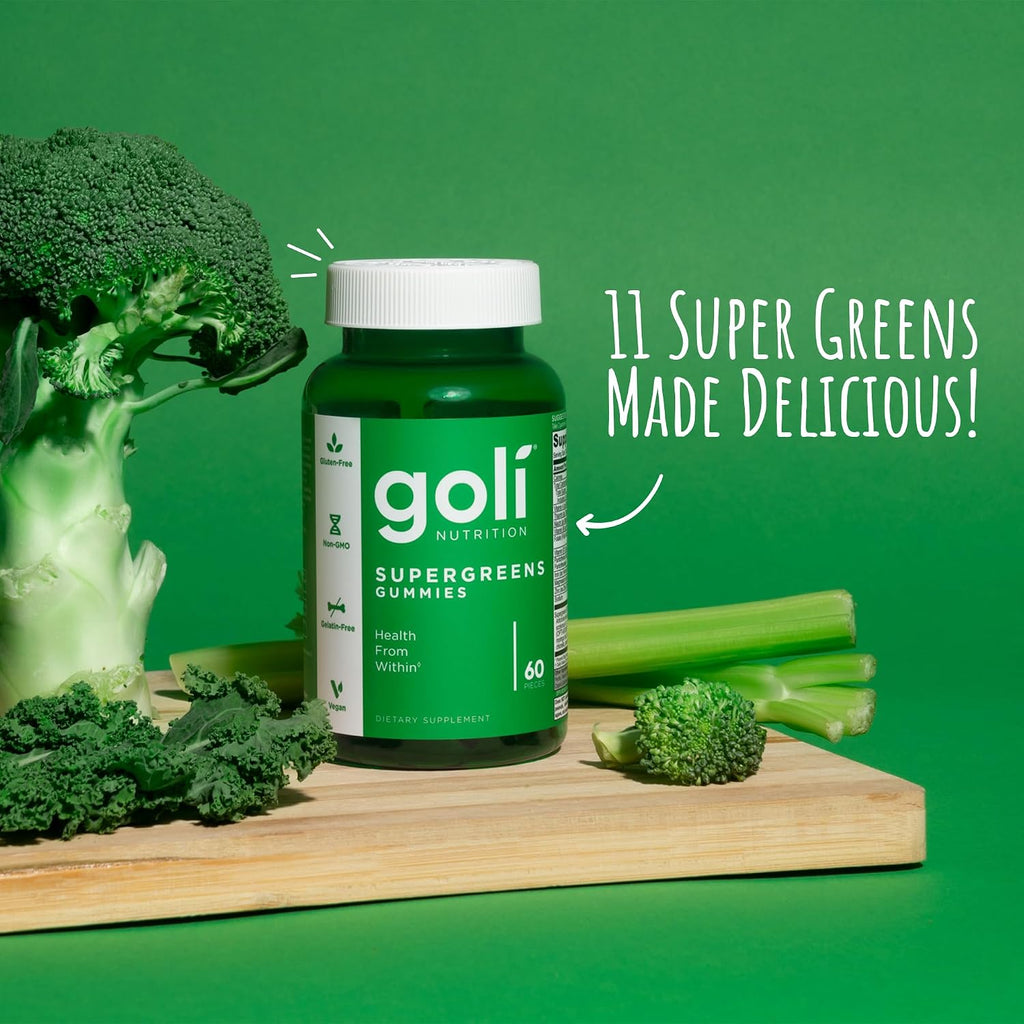 Goli SuperGreen Vitamin Gummy - 60 Gomitas de Vitaminas y Minerales Esenciales