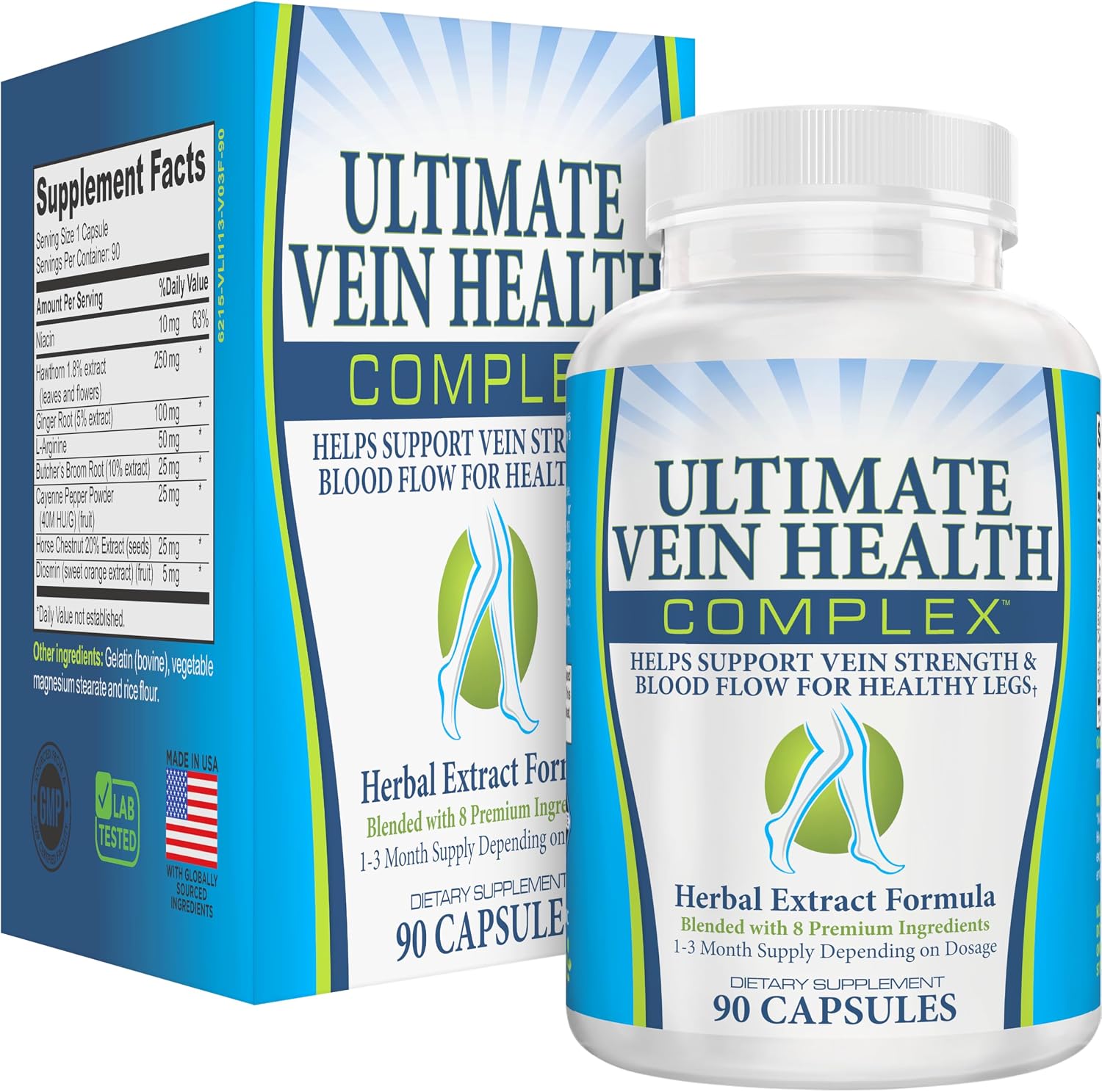 Leg & Vein Circulation Supplement – 8-in-1 Formula