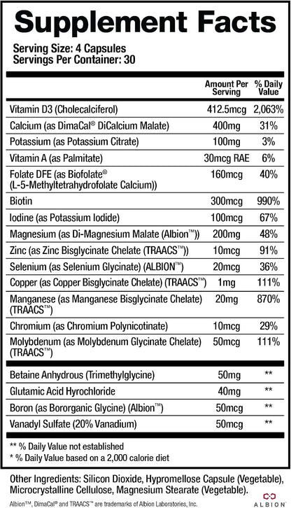 BioMatrix Suplemento Mineral Quelado Sin – Magnesio: contribuye a la reducción del cansancio y la fatiga, al – Image 2