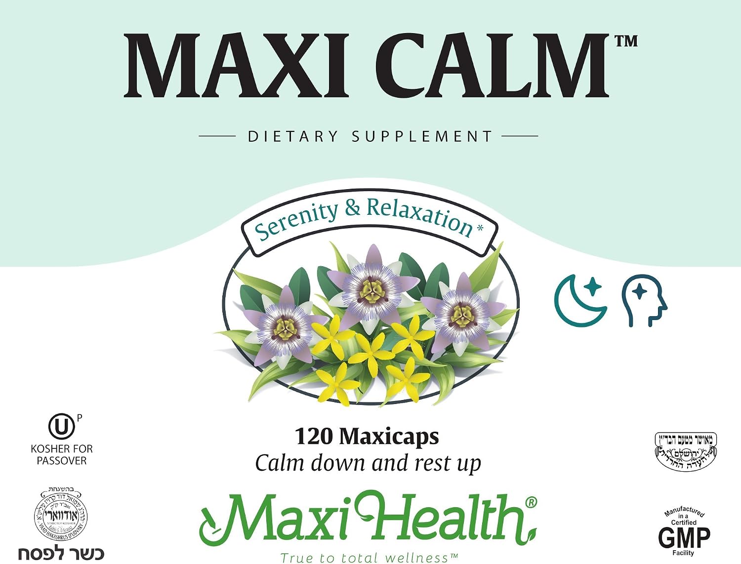 Maxi Kosher Calma y Relajación, 120 cápsulas