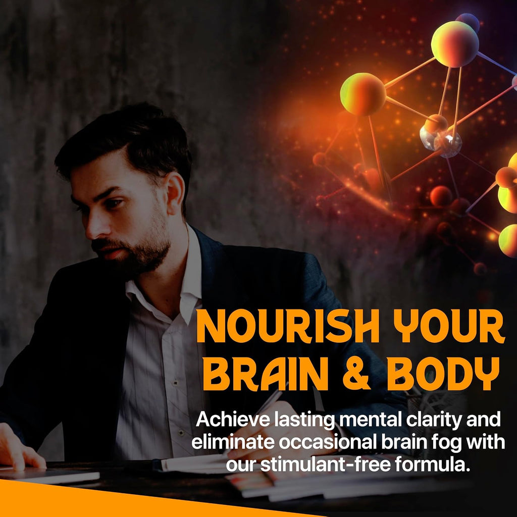 Suplemento Cerebral Puro para Memoria, Concentración y Cognición - Apoyo Diario con Bacopa, Magnesio, Vitaminas B6, Fosfatidilserina - No-GMO, Sin Gluten