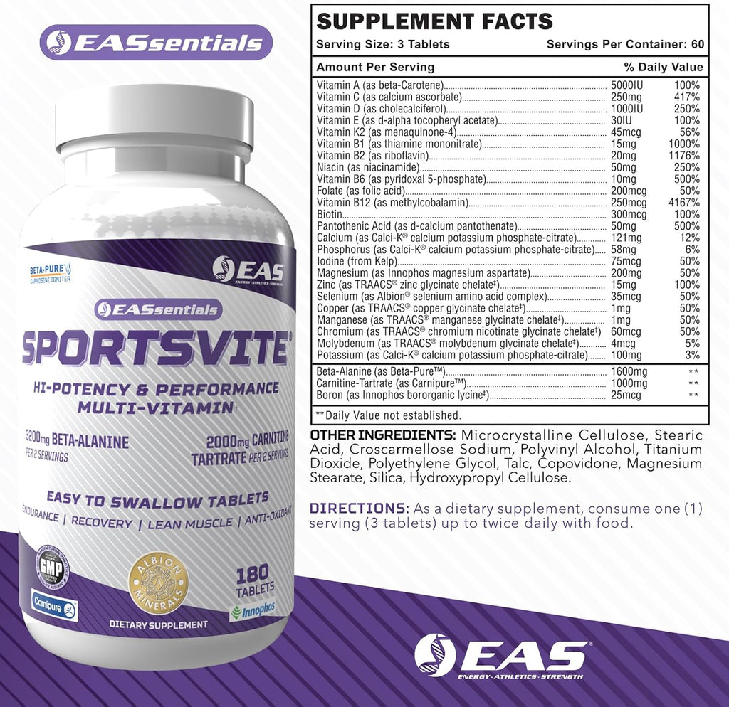 EAS SportsVite Multivitamínico de Alta Potencia para Deportistas