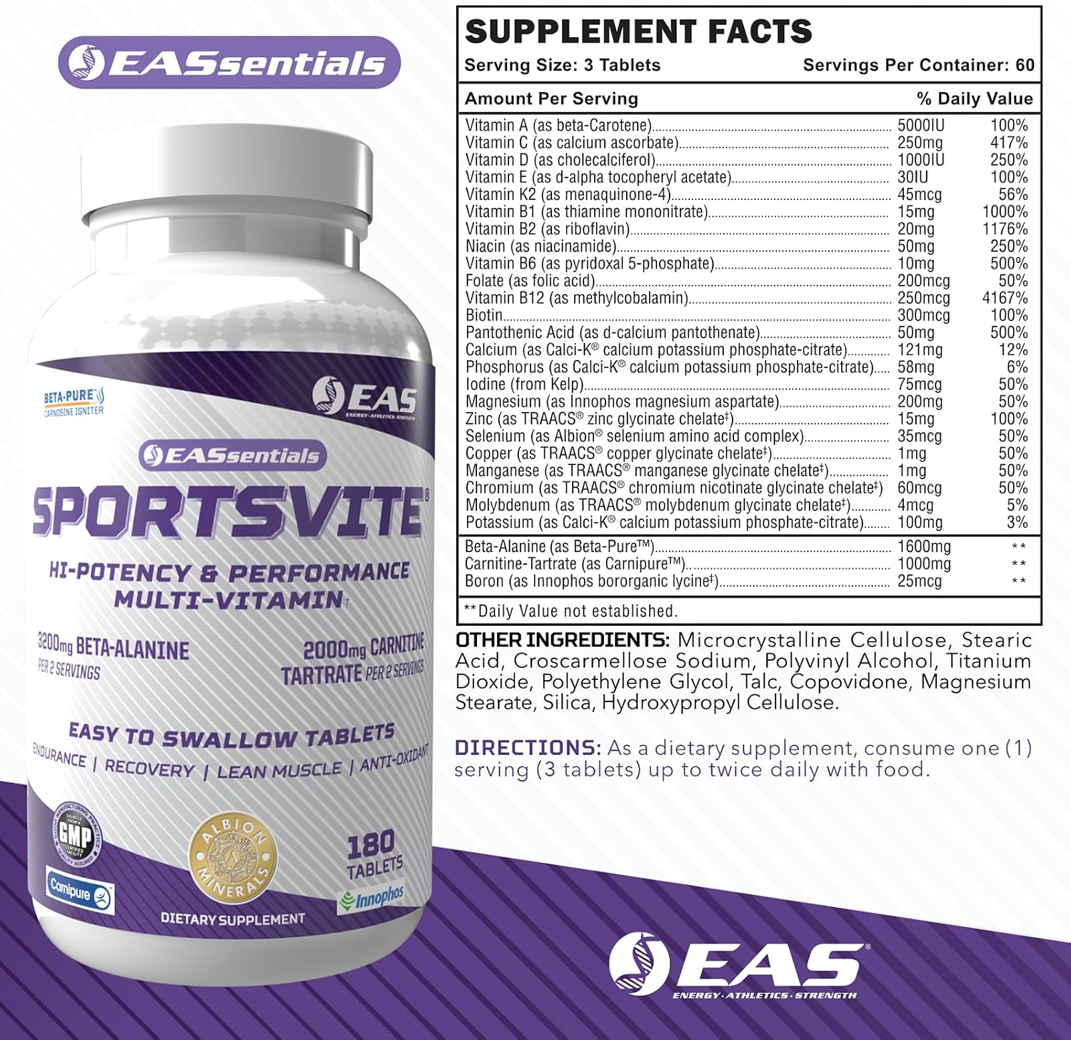 EAS SportsVite Multivitamínico de Alta Potencia para Deportistas