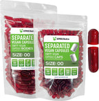 XPRS Nutra Cápsulas Veganas Tamaño 00 Separadas - 100 uds - Cápsulas Vacías Premium para Rellenar Suplementos