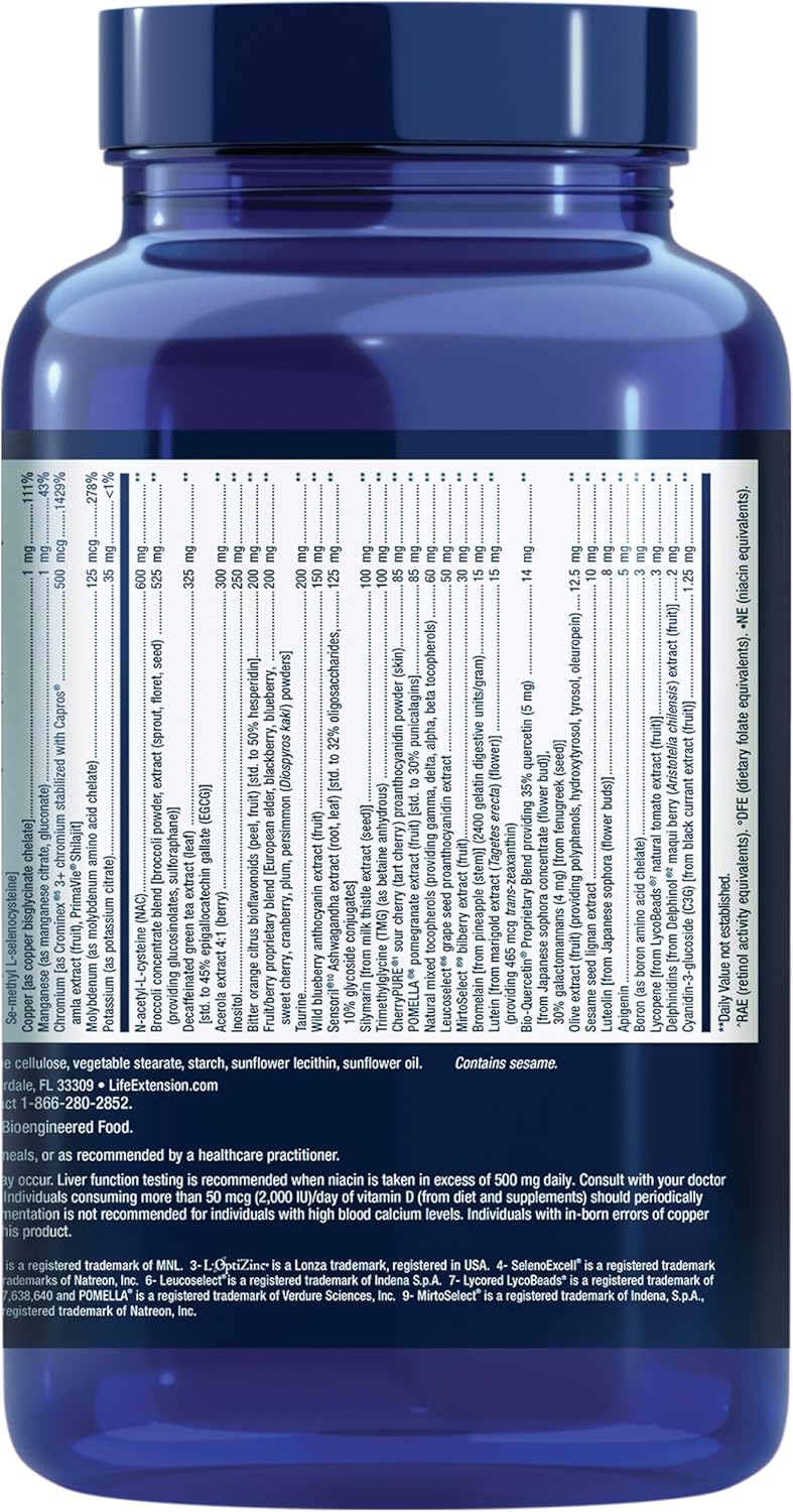 Life Extension Mix™ Cápsulas - Multivitamínico Avanzado con Minerales y Extractos de Frutas y Verduras, 360 Cápsulas