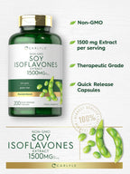 Isoflavonas de Soja Carlyle para Mujeres y Hombres | 200 Cápsulas | Suplemento Extracto No-GMO Sin Gluten