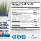 Liberty Lifestyle Sea Moss Black Seed Oil Ashwagandha Turmeric Bladderwrack Burdock - con Manuka, Honey Dandelion, ACV Black Pepper Gluten Free - 1-Pack
