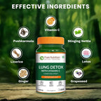 Pure Nutrition Lung Health Supplement | 60 Cápsulas | Fórmula Herbal de Apoyo Pulmonar con Quercetina, Vitamina C, Ortiga, Vasaka, Loto, Regaliz y Jengibre