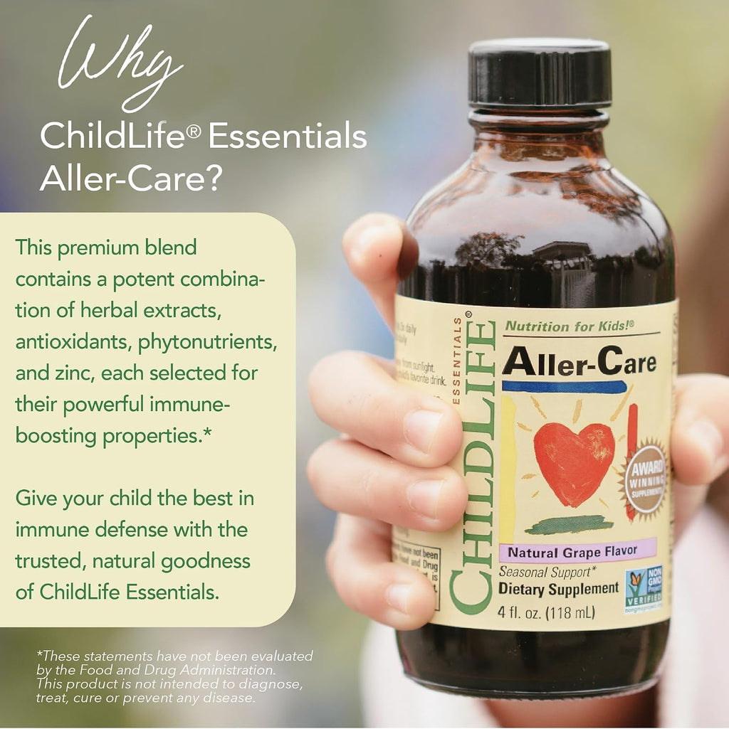 CHILDLIFE ESSENTIALS Aller-Care - Natural Syrup for Kids with Elderberry, Zinc, Bromelain and Vitamin C - 118 ml