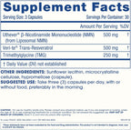Liposomal NMN Pro Complete (90 Cápsulas) - Liposomal Uthever NMN, Trans-Resveratrol, TMG