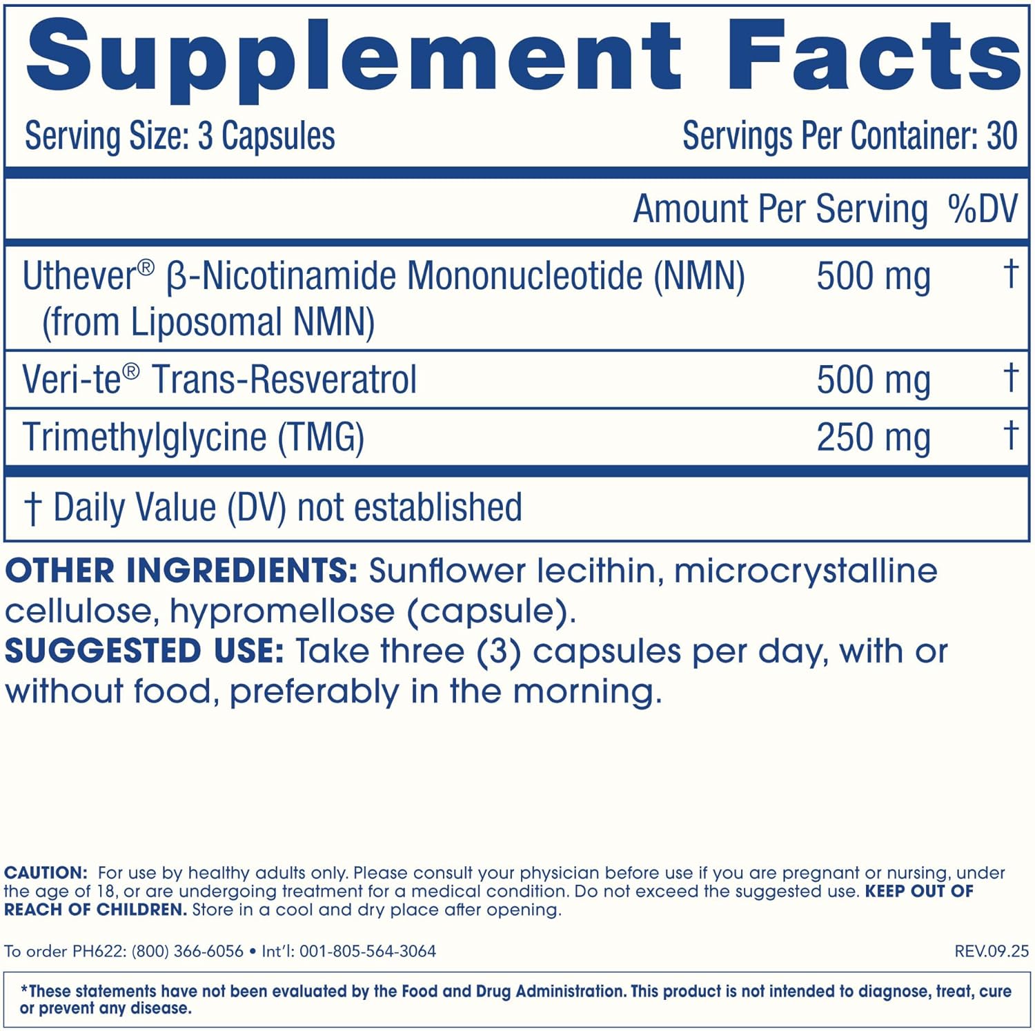 Liposomal NMN Pro Complete (90 Cápsulas) - Liposomal Uthever NMN, Trans-Resveratrol, TMG