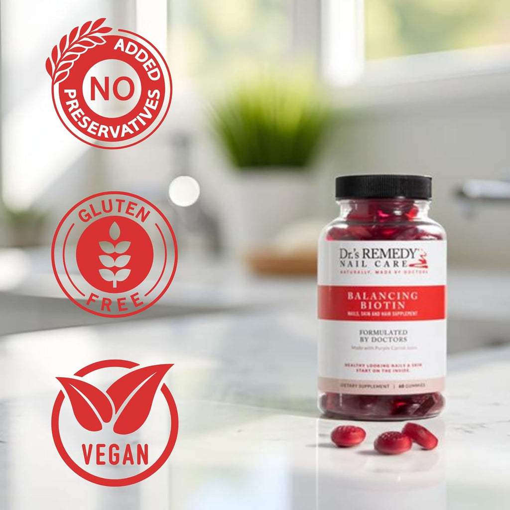 Dr.'s Remedy Biotina Gominolas para Cabello, Piel y Uñas - 5.000 mcg - Vegano y Sin Gluten