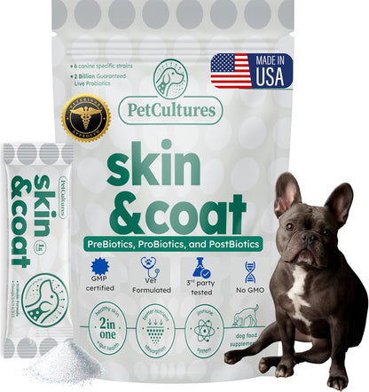 PetCultures Skin & Coat Tribiotic – Ingredientes de alta calidad: Aceite de pescado como fuente de omega 3, aceite – Image 1