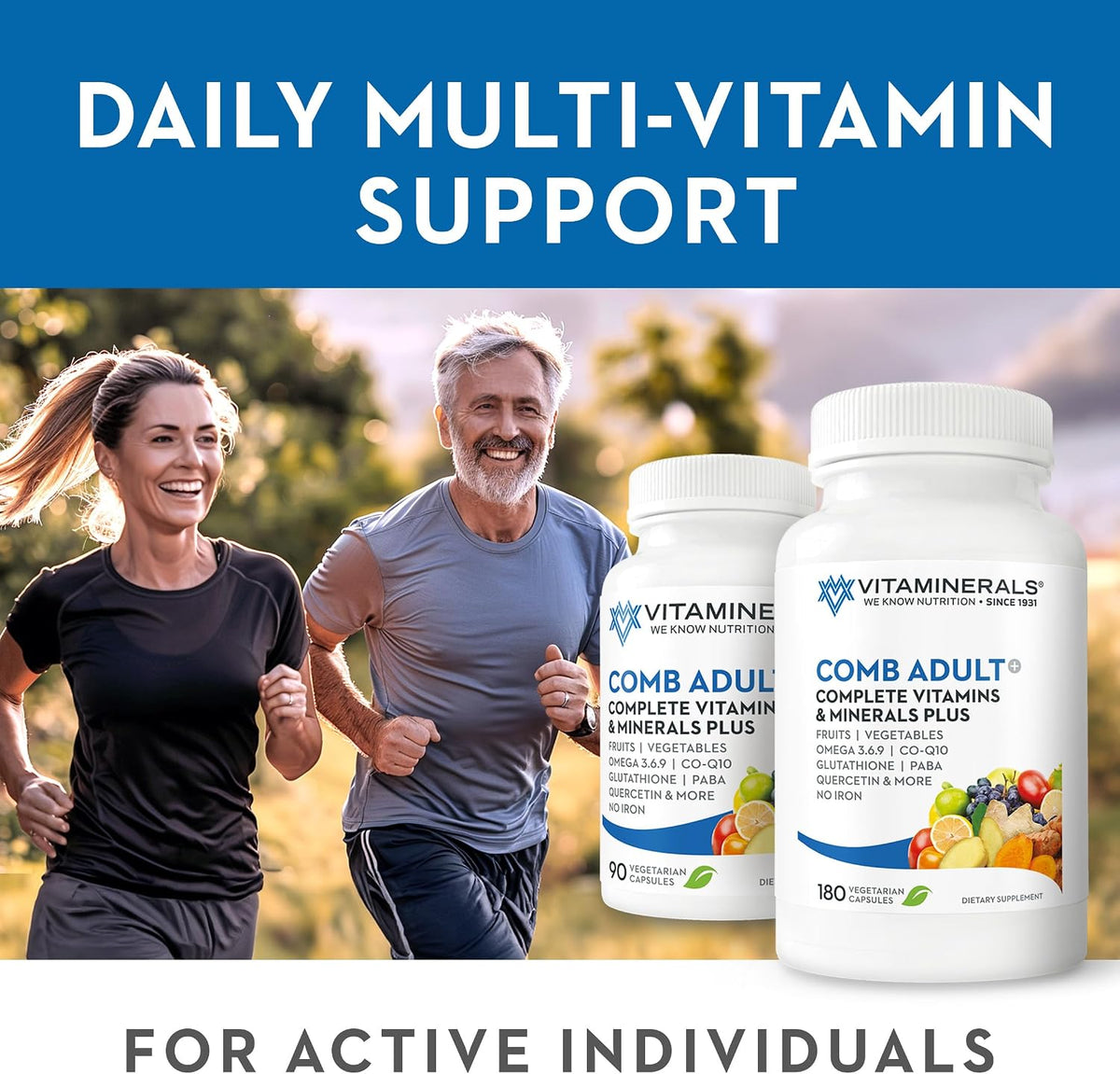 Vitaminerals CombAdult Fórmula Integral Multivitamínica y Mineral (180 Cápsulas Vegetales) – Image 8