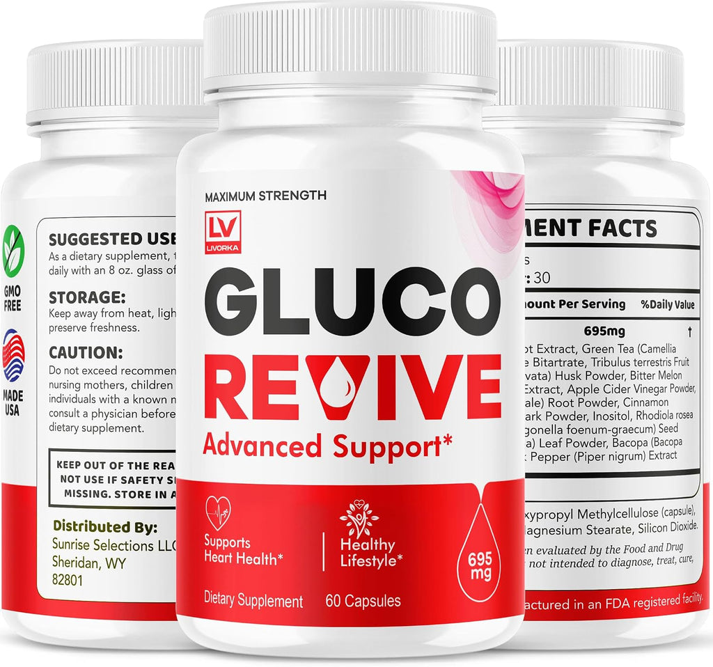 Gluco Revive Cápsulas (2 Paquetes) - Fórmula Avanzada de Apoyo Nutricional