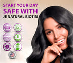 JE Natural Biotina para Cabello, Piel y Uñas, 20.000 μg, con Vitamina C y Colágeno, 60 Cápsulas