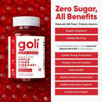 Goli Zero Sugar – Gomitas de Vinagre de Manzana con Vitamina B12 y Probióticos