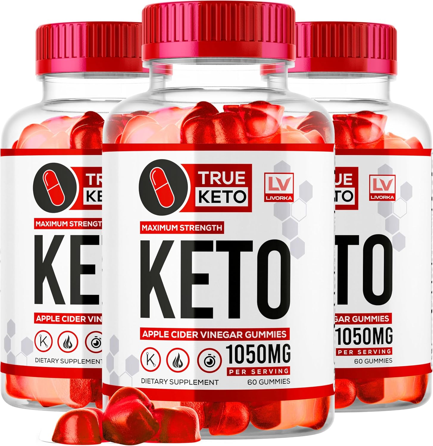 True Keto ACV Gummies, 180 Gominolas (3 Paquetes)