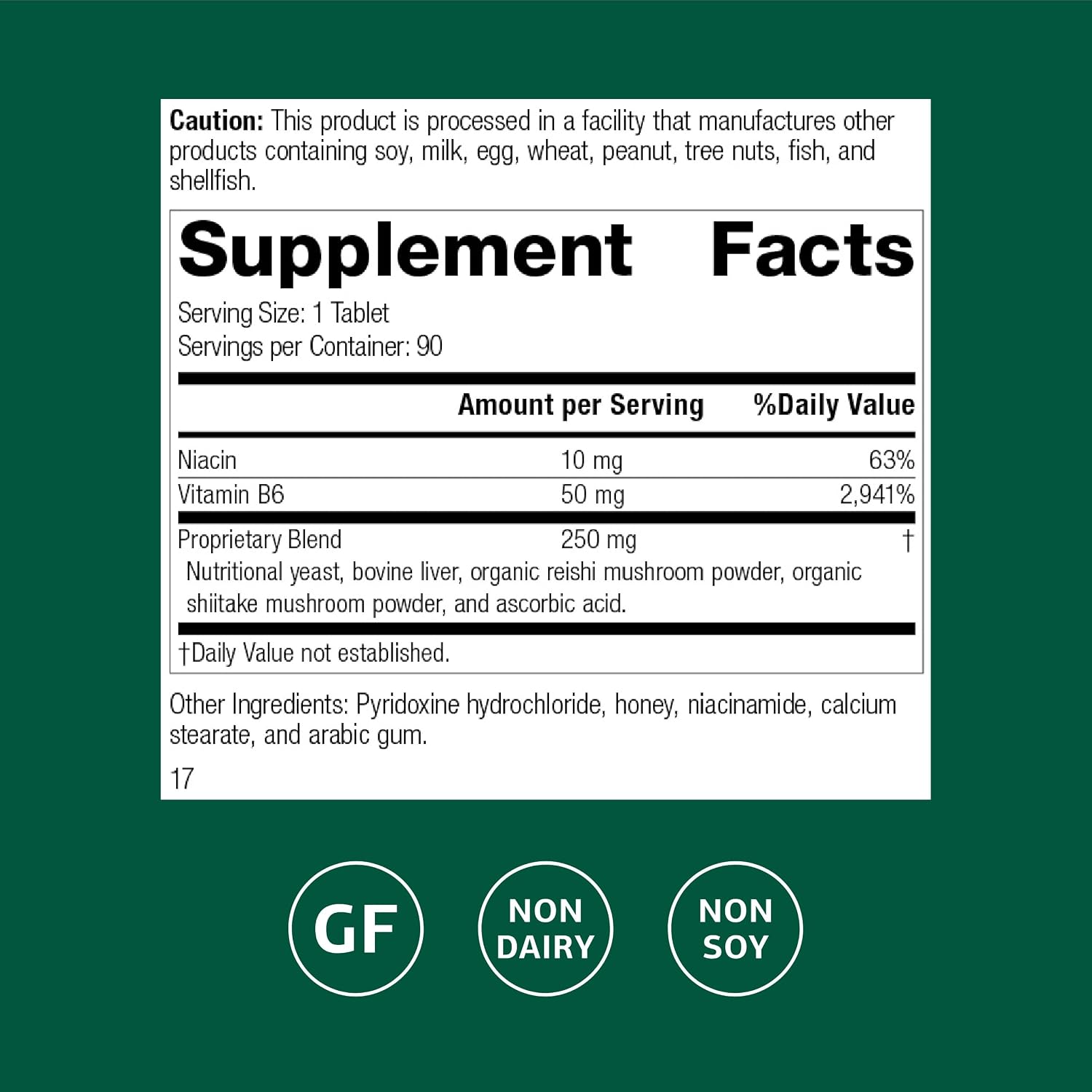 Standard Process B6-Niacinamida - Suplemento de Vitaminas B6 y Niacinamida - 90 Comprimidos